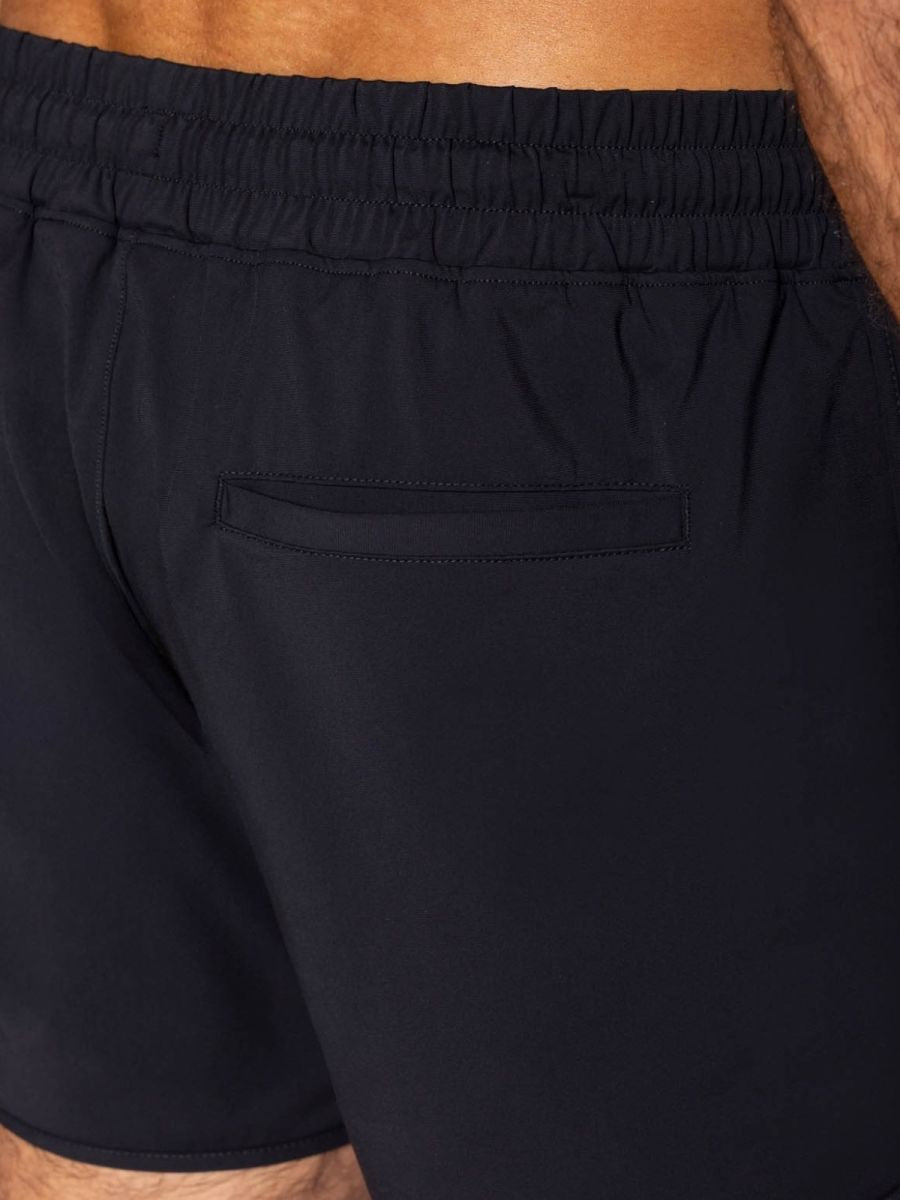 Black CITYBOYZ★USA bike athletic track shorts with breathable fabric and sporty design for active wear.
