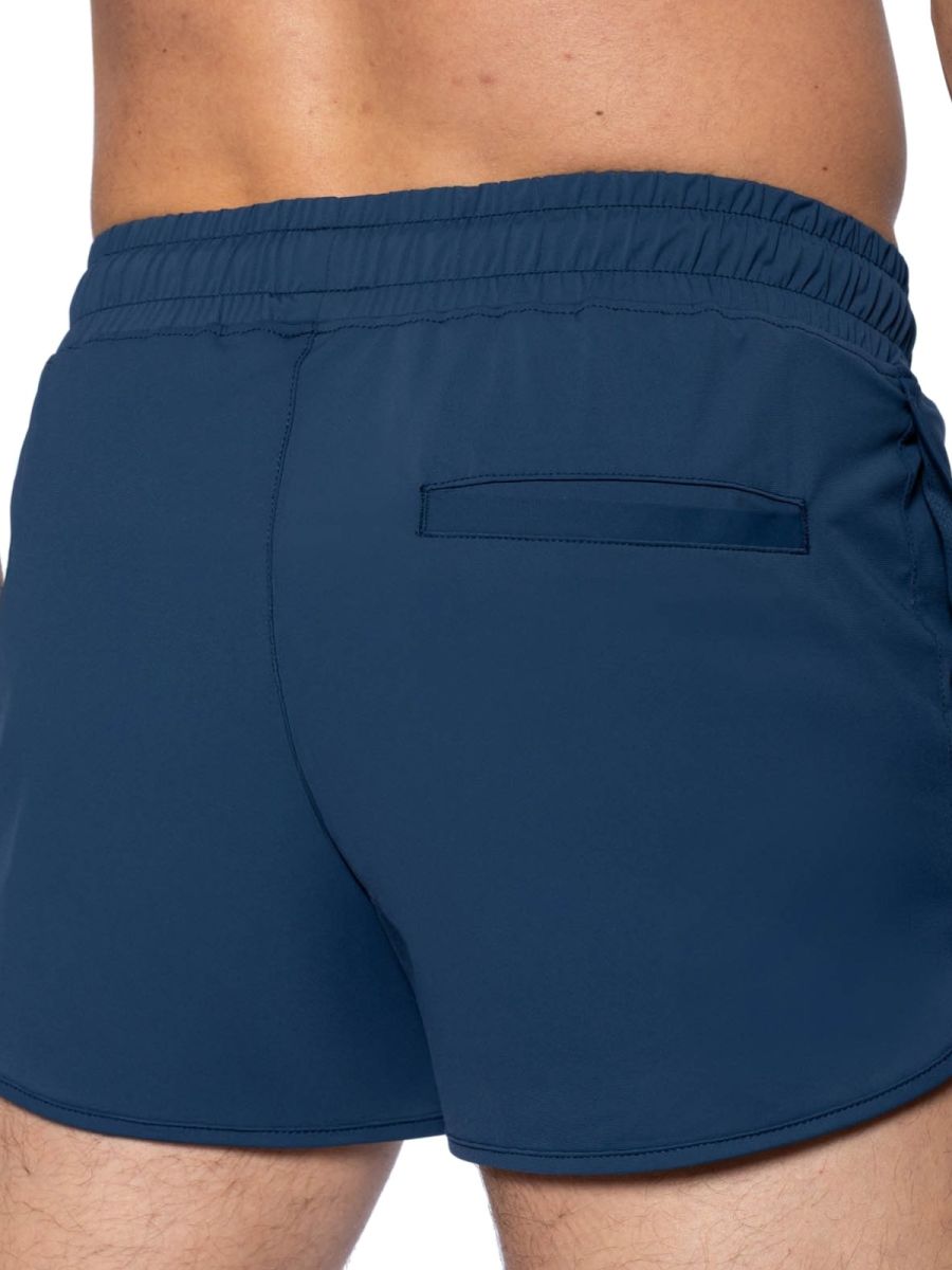Navy athletic bike shorts for men by CITYBOYZ★USA, lightweight and breathable with a comfortable fit for active wear.