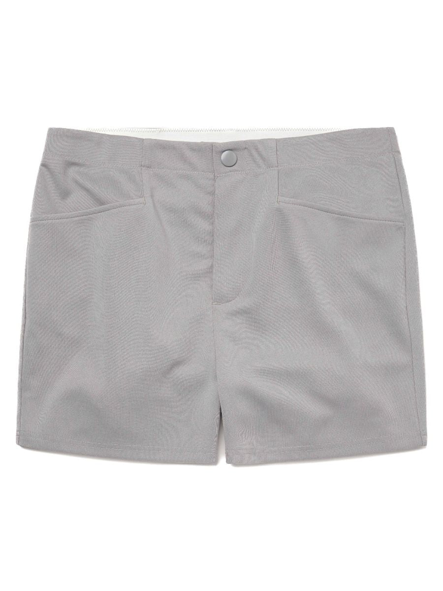 Gray CITYBOYZ USA Bike Athletic Coaches Shorts with 5-inch inseam, lightweight fabric, and athletic fit for active wear.