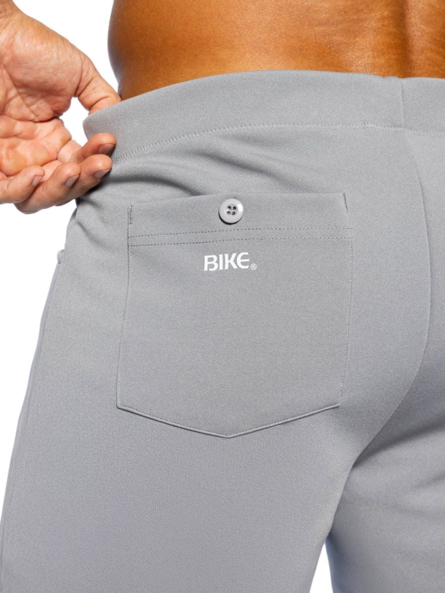 Gray CITYBOYZ★USA bike athletic coach shorts with 5-inch inseam, designed for comfort and performance during sports activities.