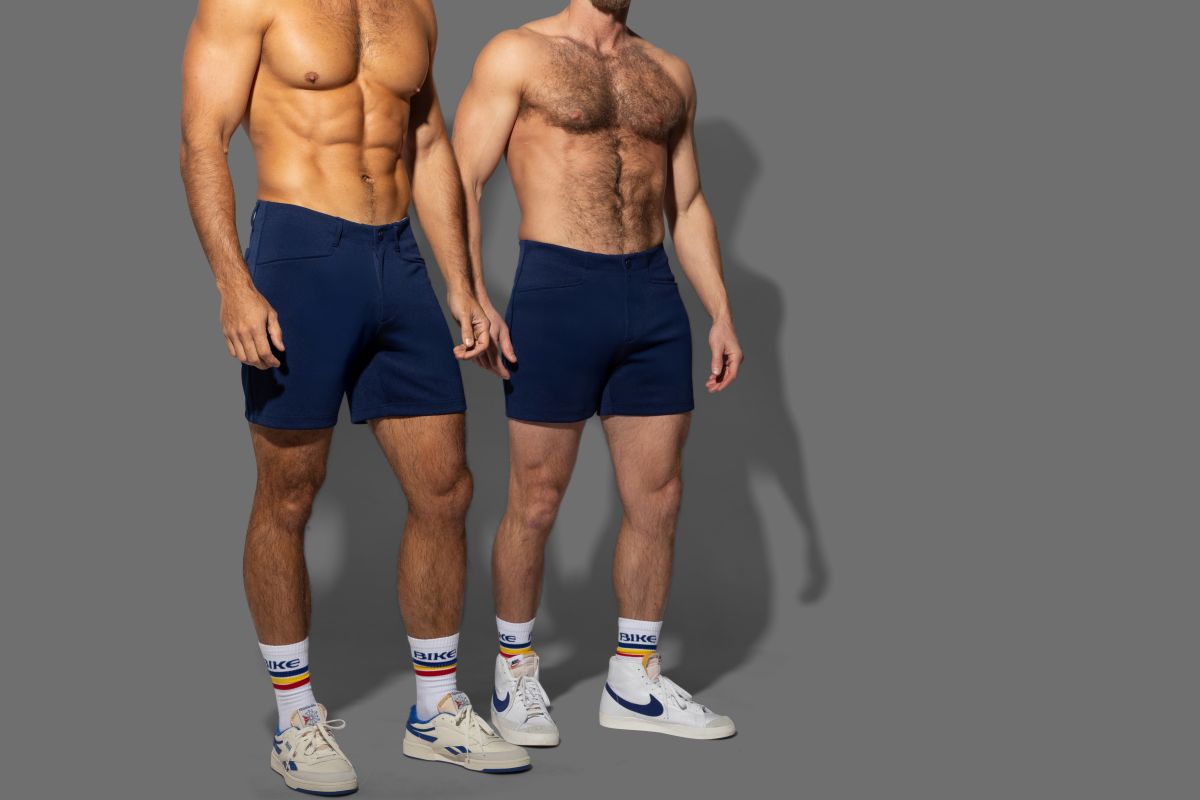 Navy CITYBOYZ★USA Bike Athletic Coaches Shorts, 5-inch inseam, lightweight and breathable for active wear.