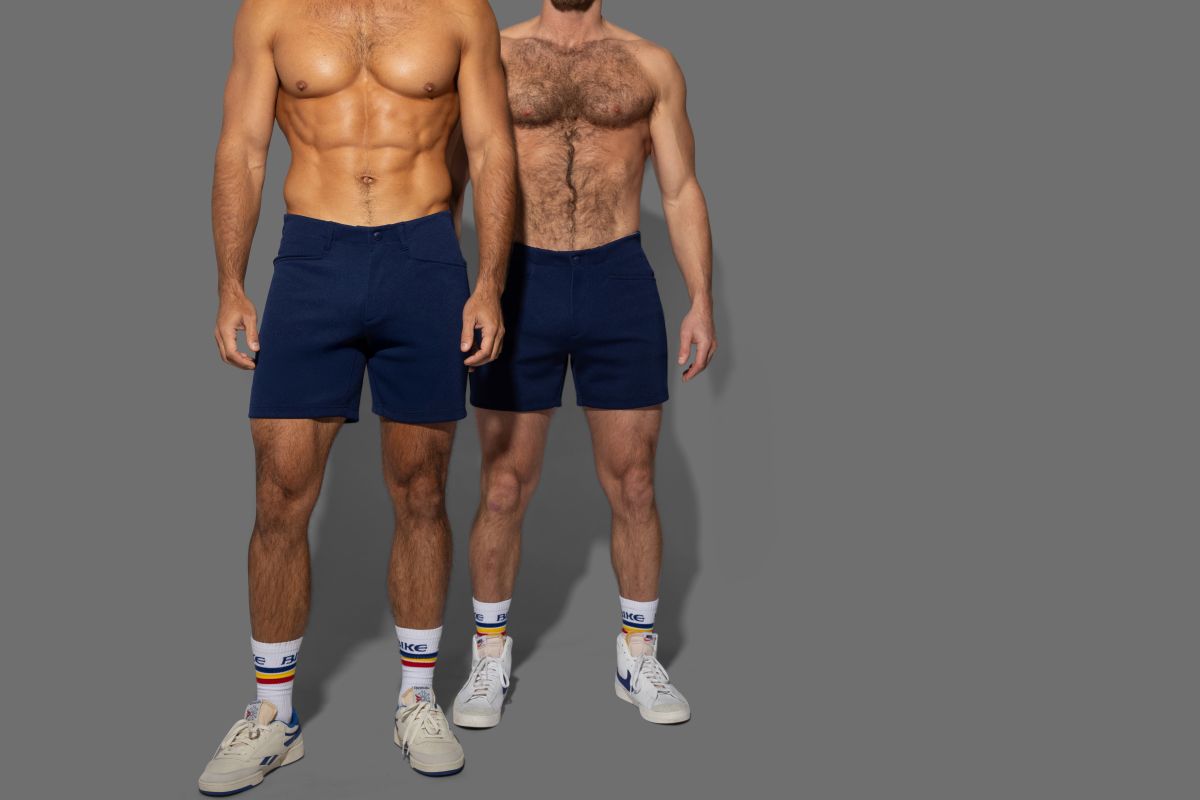 Navy CITYBOYZ★USA Bike Athletic Coaches Shorts, 5-inch inseam, lightweight athletic shorts for active wear.