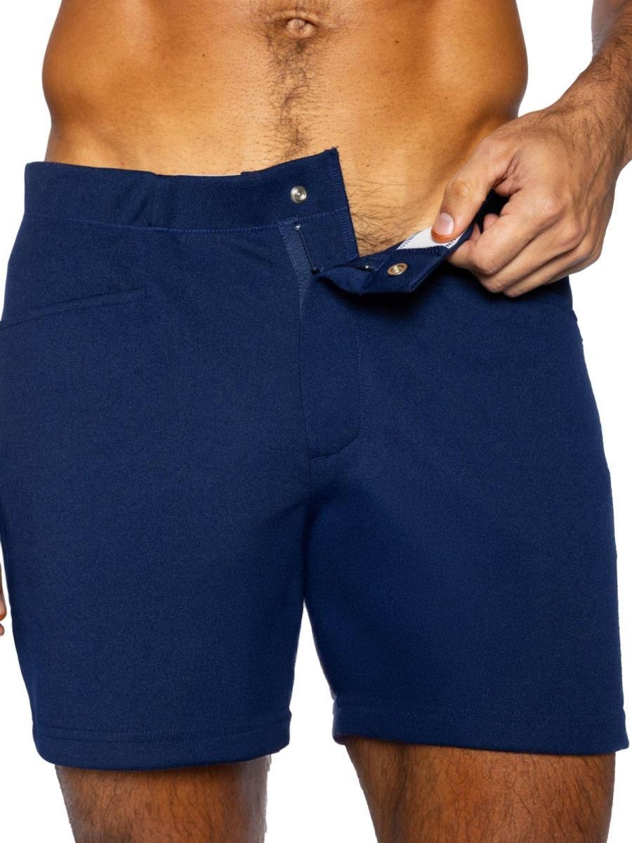 Navy CITYBOYZ★USA Bike Athletic Coaches Shorts, 5-inch inseam, lightweight athletic shorts with a comfortable fit.