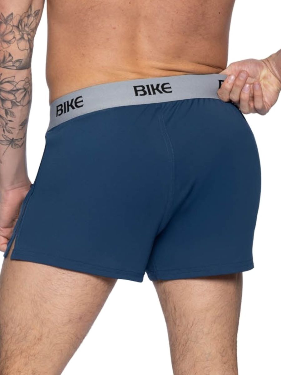 Men's navy athletic bike jock shorts by CITYBOYZ USA, comfortable sportswear with breathable fabric and athletic fit.