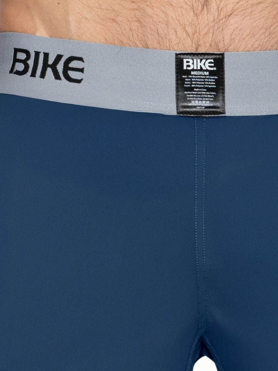 Men's navy athletic bike jock shorts by CITYBOYZ★USA, showing comfortable sportswear design with flexible fit and breathable fabric.
