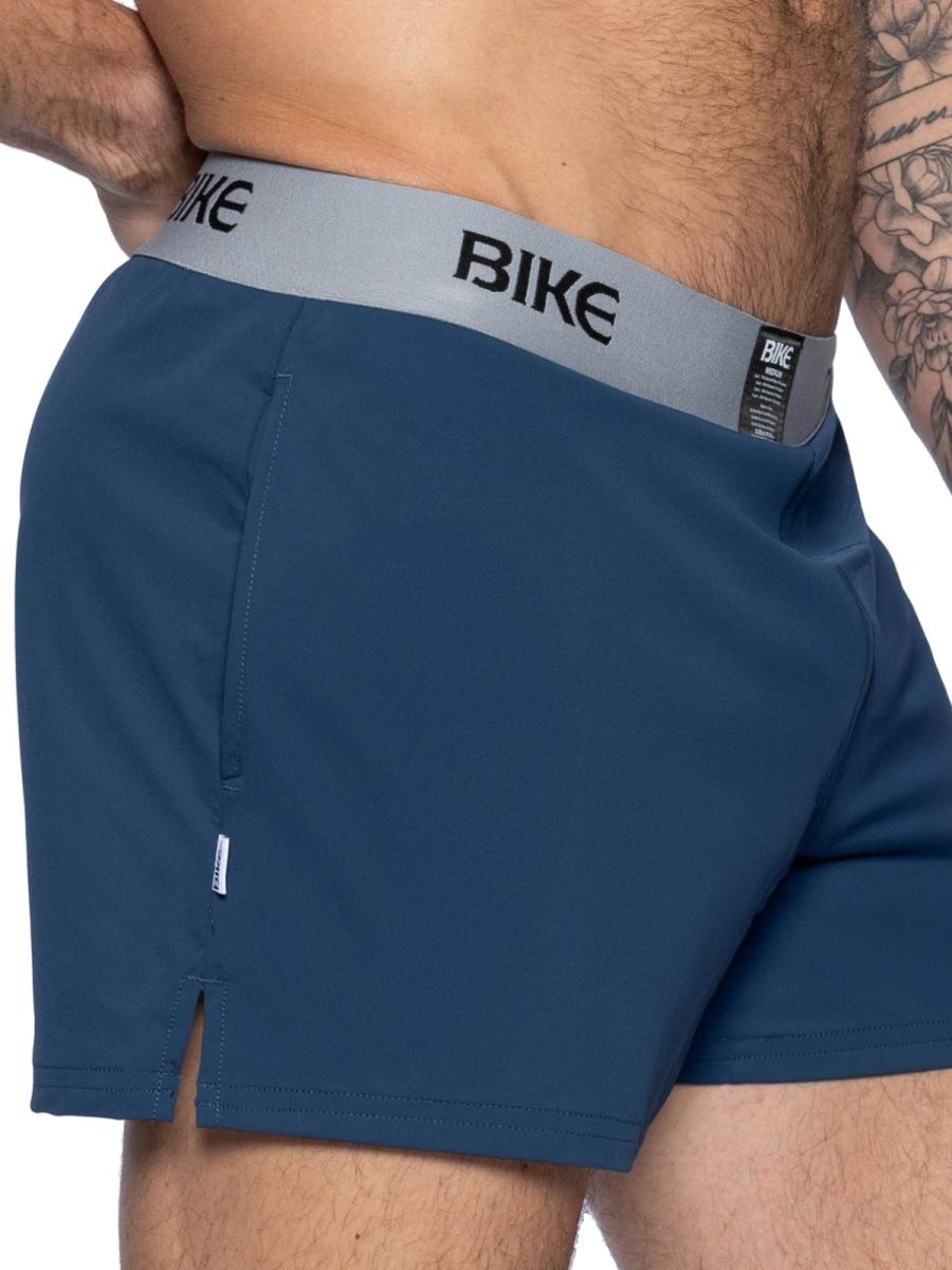 Men's navy athletic bike jock shorts by CITYBOYZ★USA, featuring comfortable sportswear design and breathable fabric.