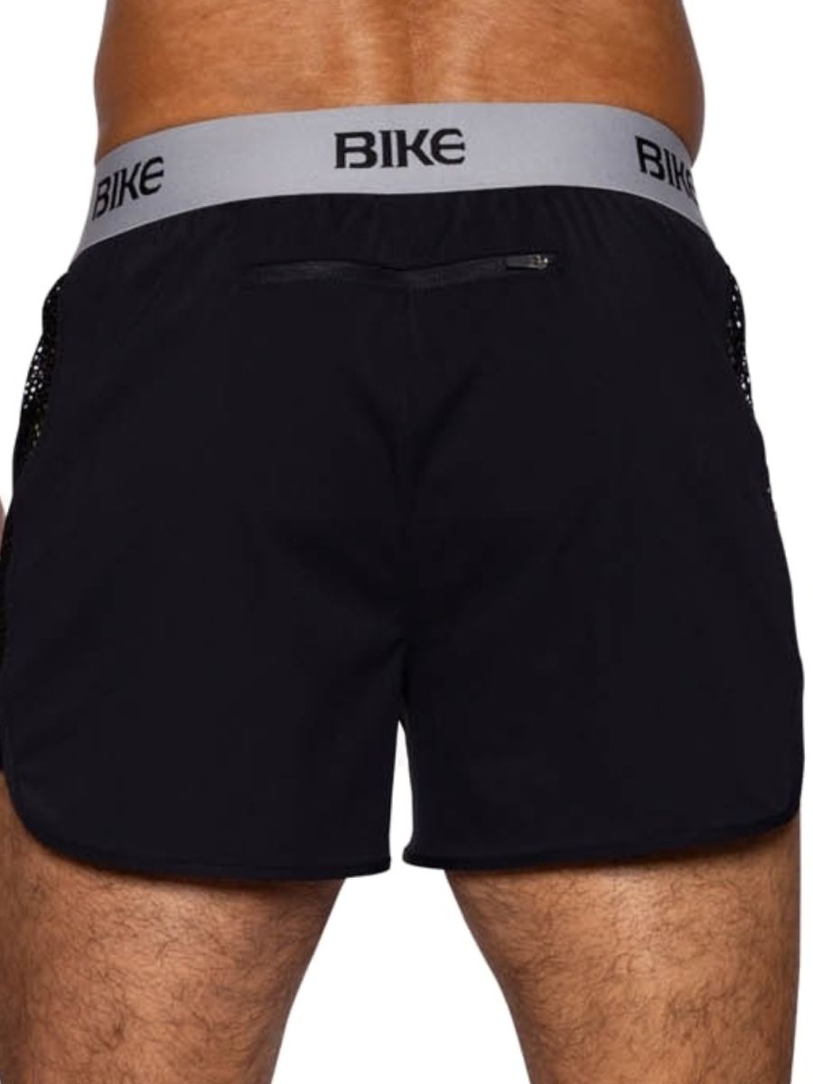 Black Bike Athletic Peek-a-Boo Jock Short by CITYBOYZ★USA, showing the athletic jockstrap with breathable fabric and supportive design.