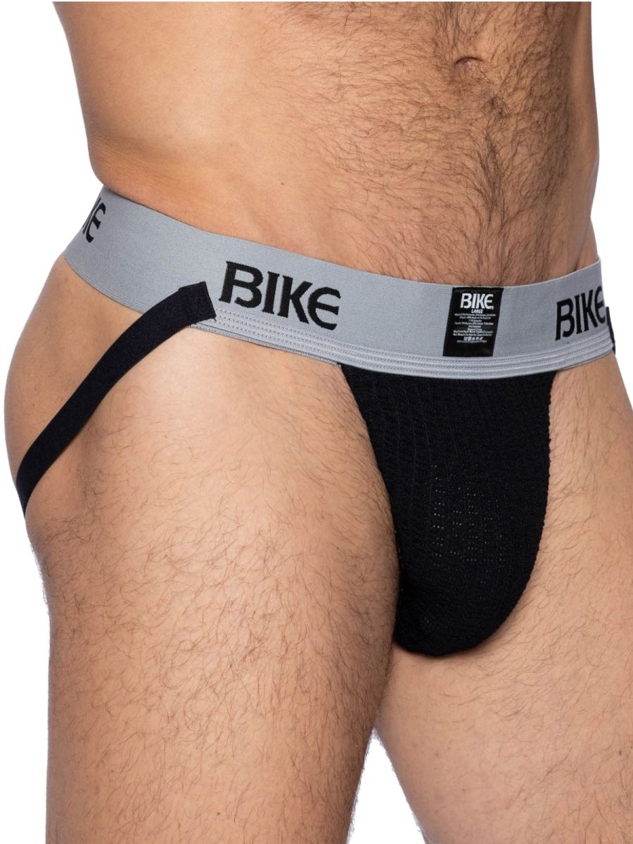 Black Bike Athletic Classic Jockstrap by CITYBOYZ★USA with supportive waistband and athletic design, shown on a white background.