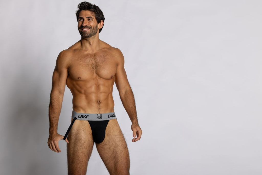 Black Bike Athletic Classic Jockstrap by CITYBOYZ★USA with supportive waistband and athletic design for active sports.
