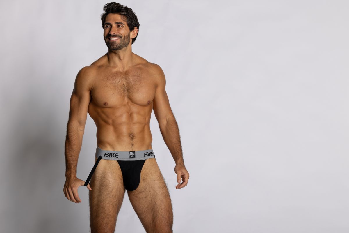 Black Bike Athletic Classic Jockstrap by CITYBOYZ★USA with supportive waistband and athletic design for active sports.