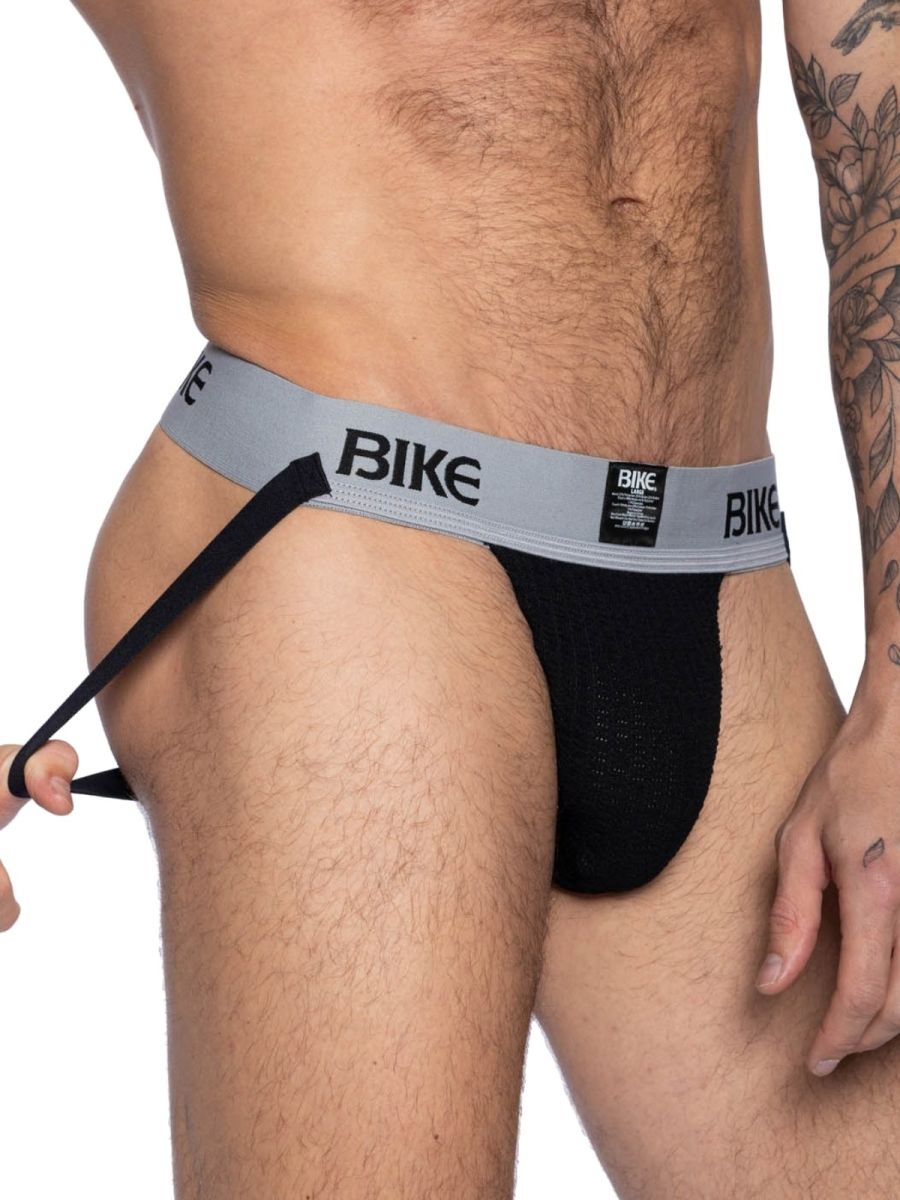 Black CITYBOYZ★USA Bike Athletic Classic Jockstrap with supportive waistband and breathable fabric, designed for athletic performance.