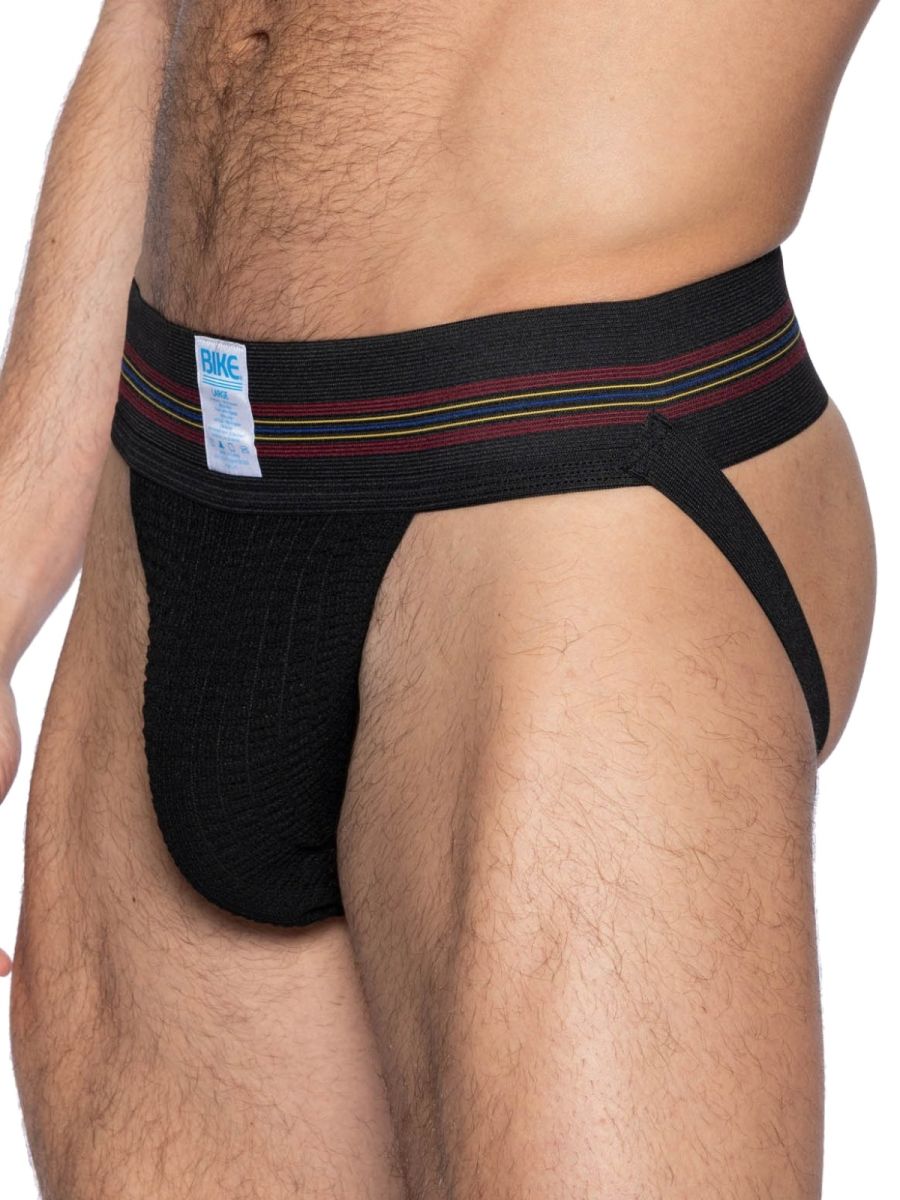 Black CITYBOYZ USA Bike Athletic Original Number 10 jockstrap with supportive waistband and athletic design.