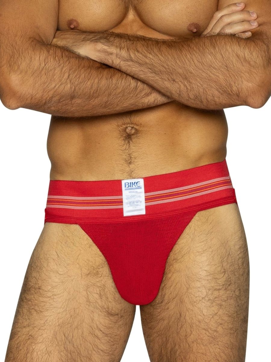 Red CITYBOYZ USA Bike Athletic Original Number 10 jockstrap with supportive waistband and athletic design.