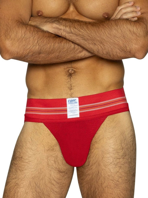 Red CITYBOYZ USA Bike Athletic Original Number 10 jockstrap with supportive waistband and athletic design.