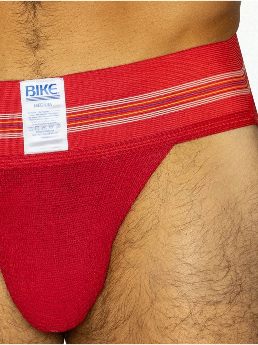 Red CITYBOYZ★USA Bike Athletic Original Number 10 Jockstrap with supportive waistband and athletic design.