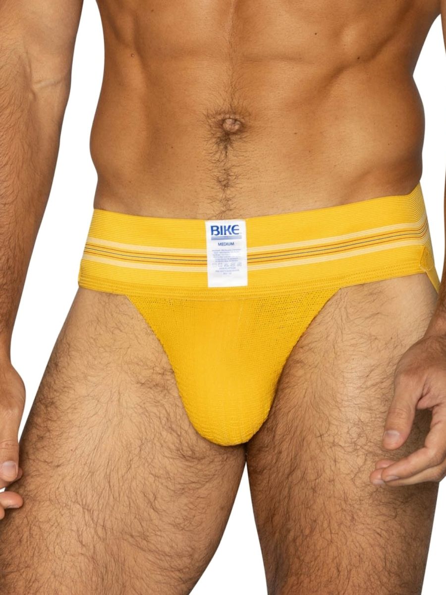 Yellow Bike Athletic Original Number 10 jockstrap by CITYBOYZ★USA with supportive waistband and athletic design.
