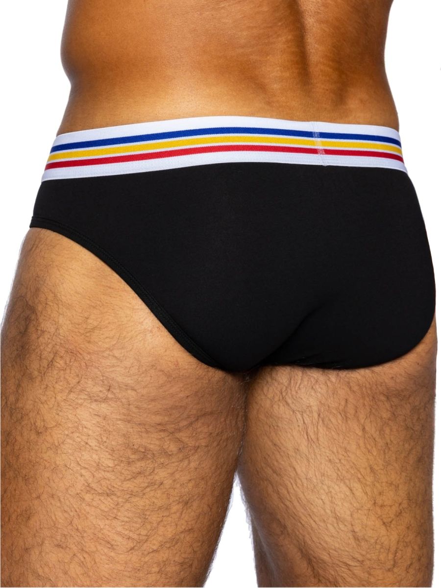Black CITYBOYZ★USA Bike athletic stretch cotton briefs, comfortable men's briefs with a snug fit and breathable fabric.