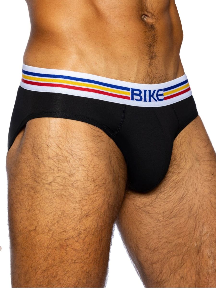 Black CITYBOYZ★USA Bike athletic stretch cotton briefs, close-up view showing comfortable fit and breathable fabric.