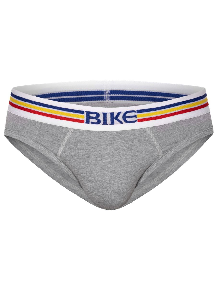 Gray athletic cotton briefs for men by CITYBOYZ★USA, featuring a comfortable stretch fit and classic brief style.