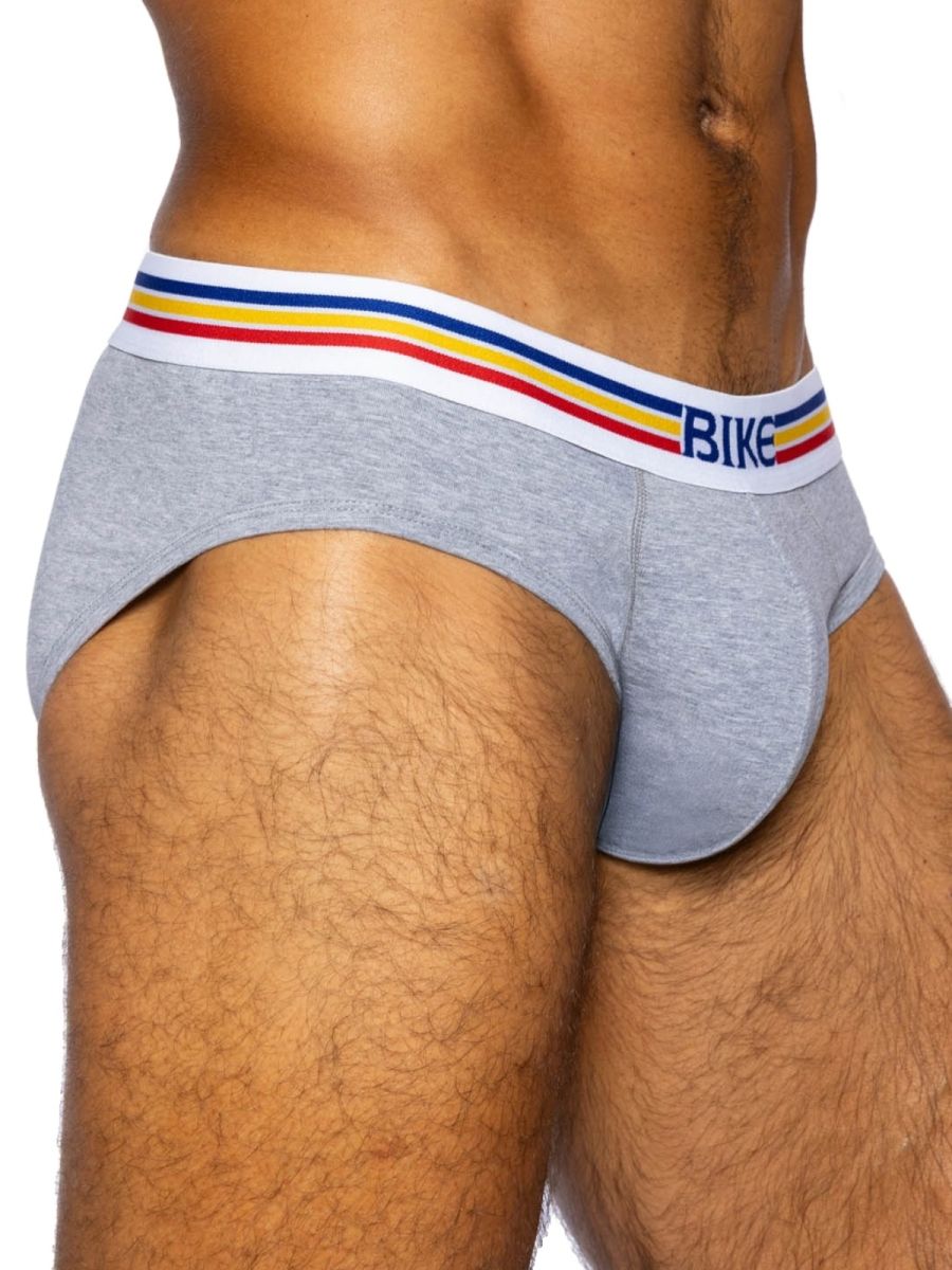 Gray CITYBOYZ★USA Bike athletic stretch cotton briefs showing the fitted waistband and comfortable fabric.