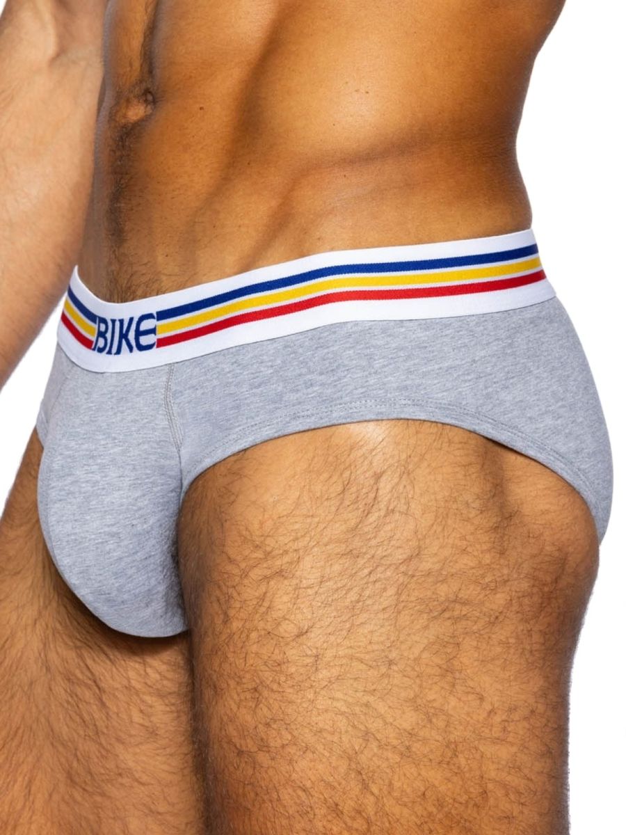 Gray athletic stretch cotton briefs by CITYBOYZ★USA, designed for comfort and active wear, with a snug fit and supportive waistband.
