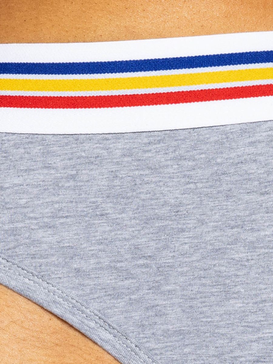 Gray CITYBOYZ★USA bike athletic stretch cotton briefs with comfortable fit and supportive design, shown on a white background.