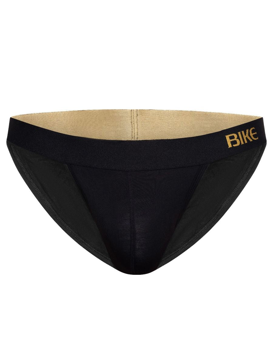 Black CITYBOYZ USA athletic bike jock brief with supportive fit and comfortable design, ideal for active sports and exercise.