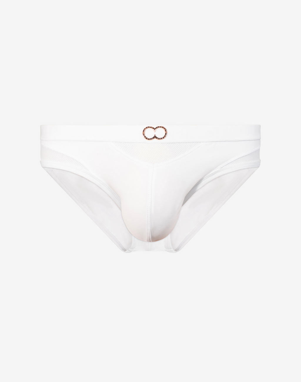 CityBOYZ USA 2Eros BLK Label No.6 black swim brief with white accents, showcasing sleek swimwear design and comfortable fit.