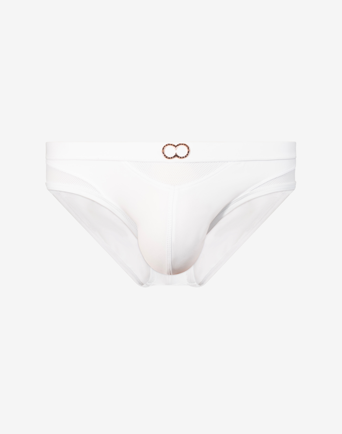 CityBOYZ USA 2Eros BLK Label No.6 black swim brief with white accents, showcasing sleek swimwear design and comfortable fit.