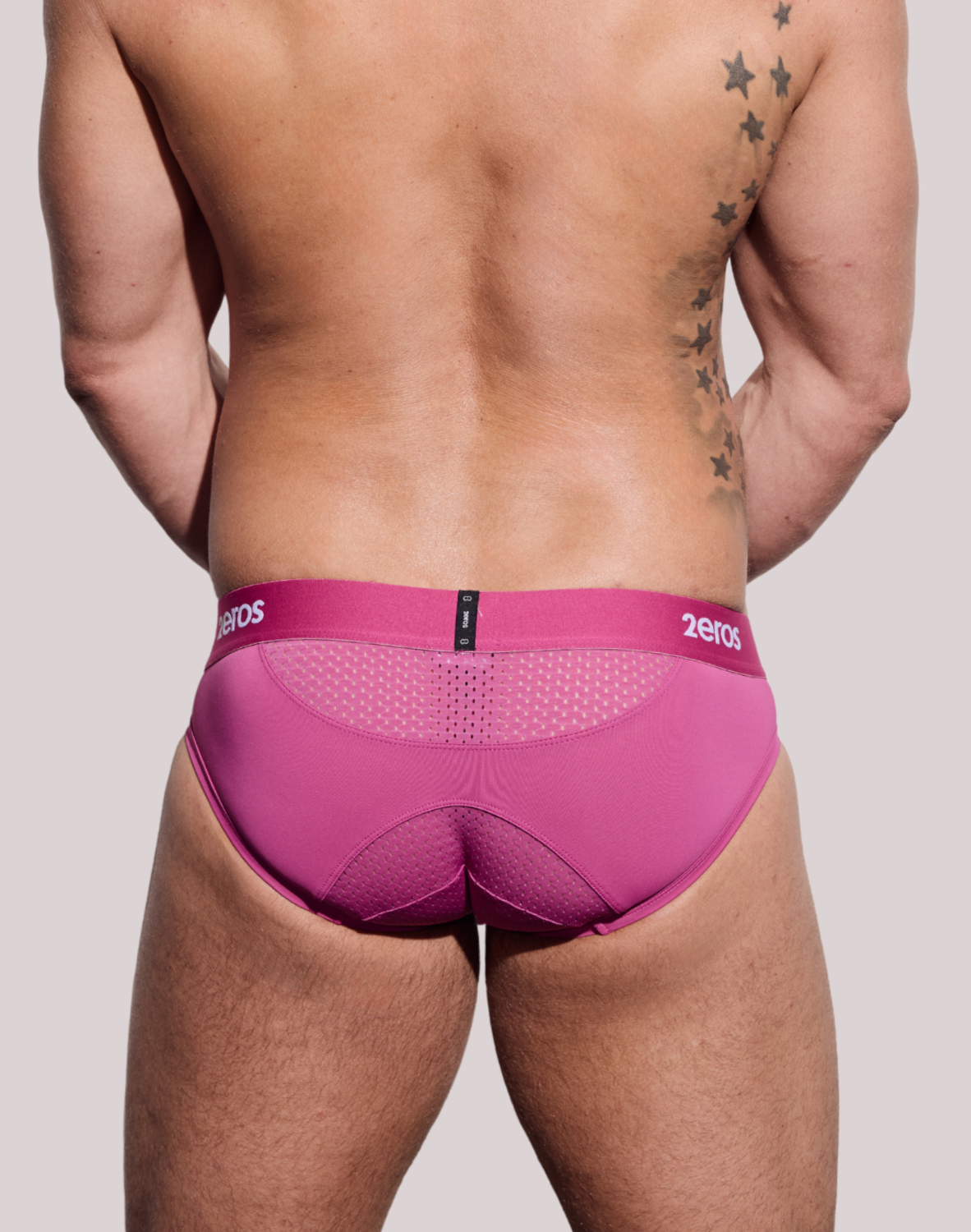 Back view of CITYBOYZ★USA 2Eros Aktiv NRG Brief in vibrant fuchsia, showcasing the brief's fit and bold color.