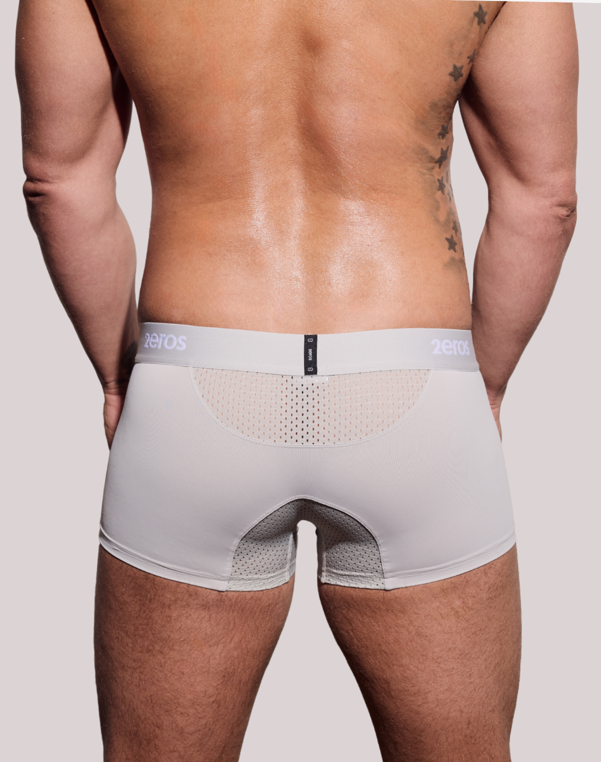 White CITYBOYZ★USA 2Eros Aktiv NRG trunk with comfortable fit and performance design, shown from the back.