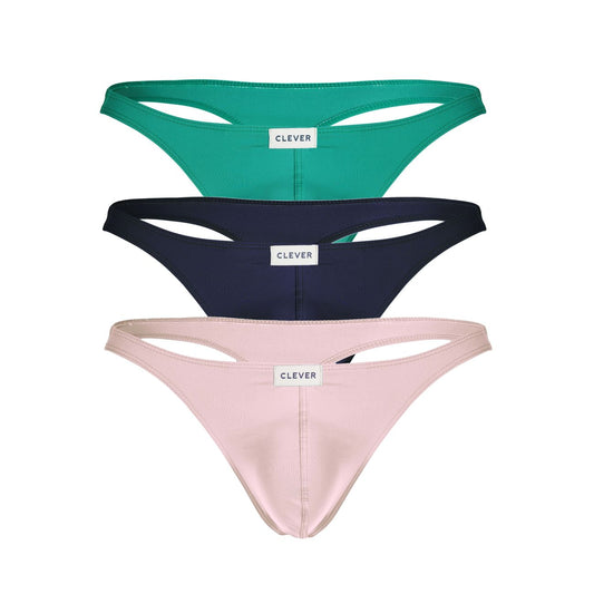 Clever Australian Latin Thongs Color Green-Pink-Blue 100007 3PK