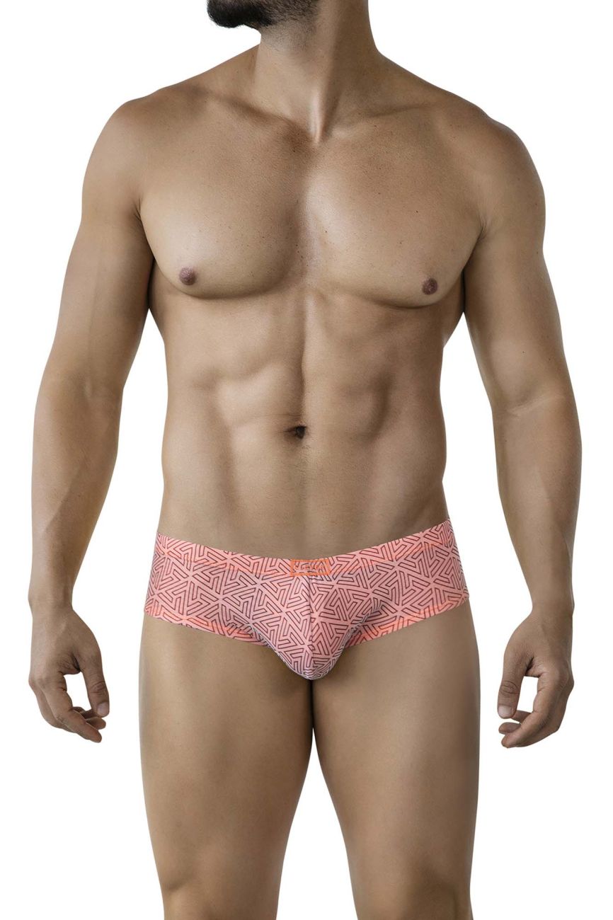 Orange Clever Neon Brief by CITYBOYZ★USA featuring a vibrant, snug fit design with bold branding on the waistband.