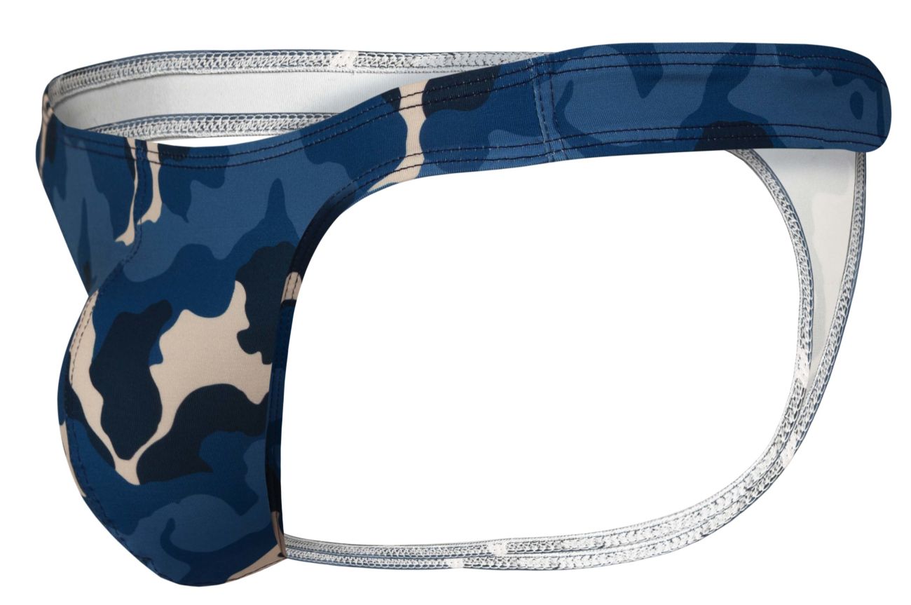 Blue Clever Almeria Thong 2023 by CITYBOYZ★USA featuring sleek design and comfortable fit, shown on a model.