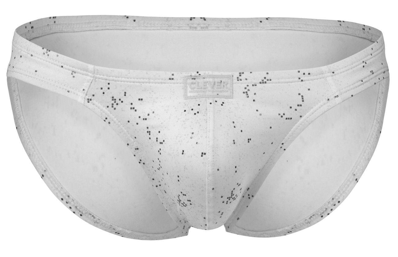 White Clever Galaxy Brief 2039 by CITYBOYZ★USA, showing the sleek brief with a smooth waistband and modern design.