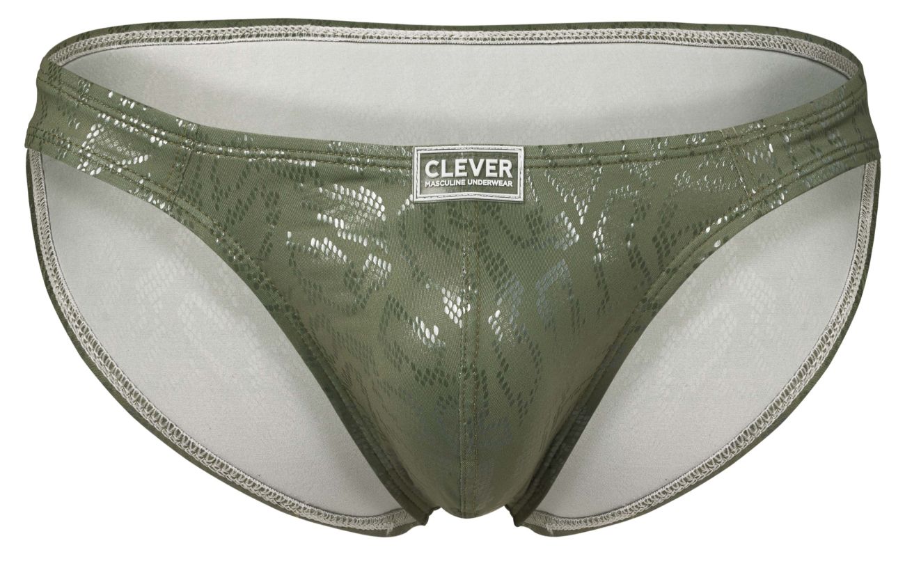 Green CITYBOYZ★USA Clever Luxe Brief 2040, close-up of smooth fabric and comfortable fit on a model's hips.