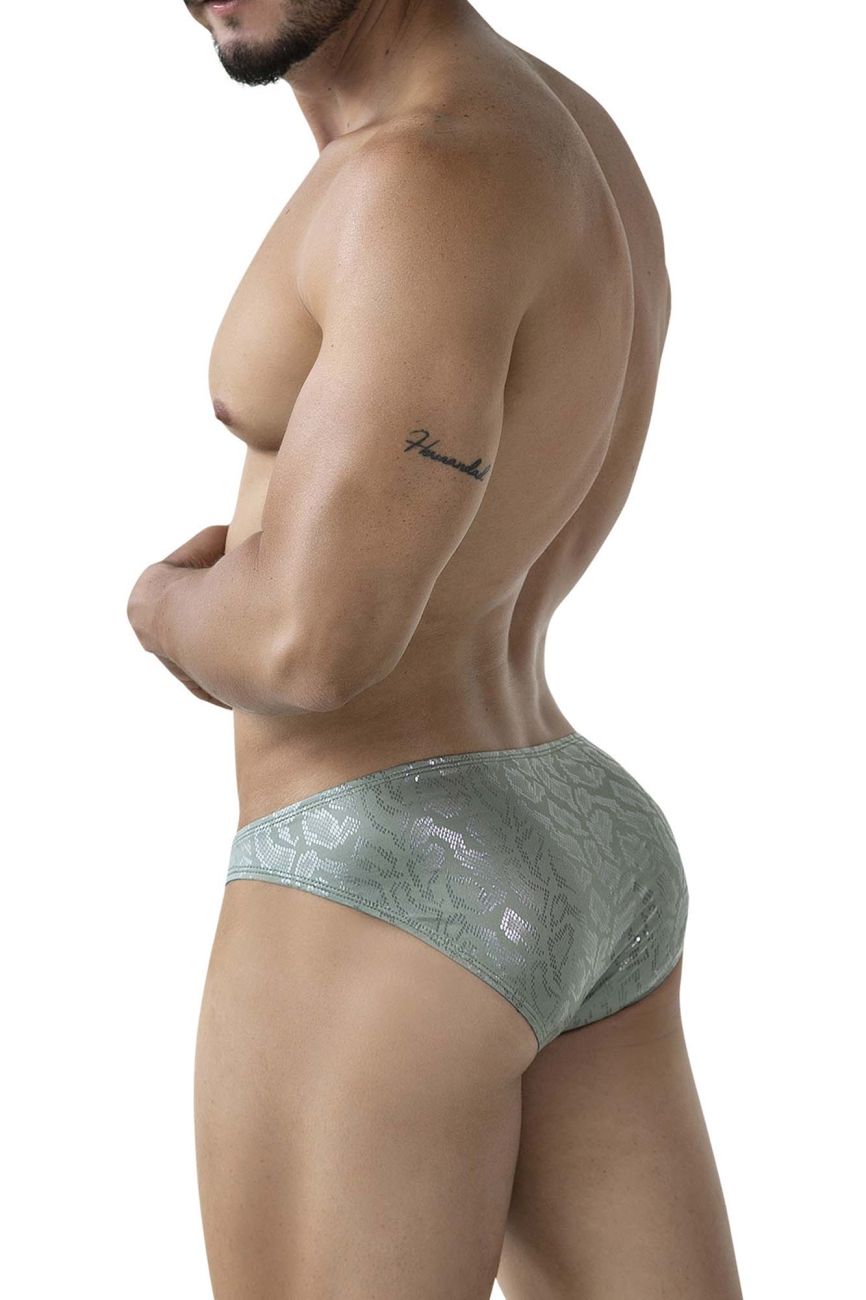 Green CITYBOYZ★USA Clever Luxe Brief 2040 with sleek design, shown on a plain background. Comfortable, stylish men's underwear.