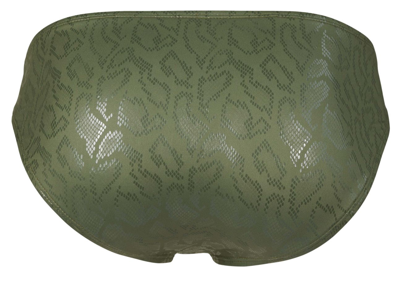 Green Clever Luxe Brief 2040 by CITYBOYZ★USA, showcasing the sleek design and comfortable fit of the men's underwear.