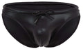 Black Clever Gorgona swim brief by CITYBOYZ USA, featuring sleek fabric and comfortable fit, displayed on a plain background.