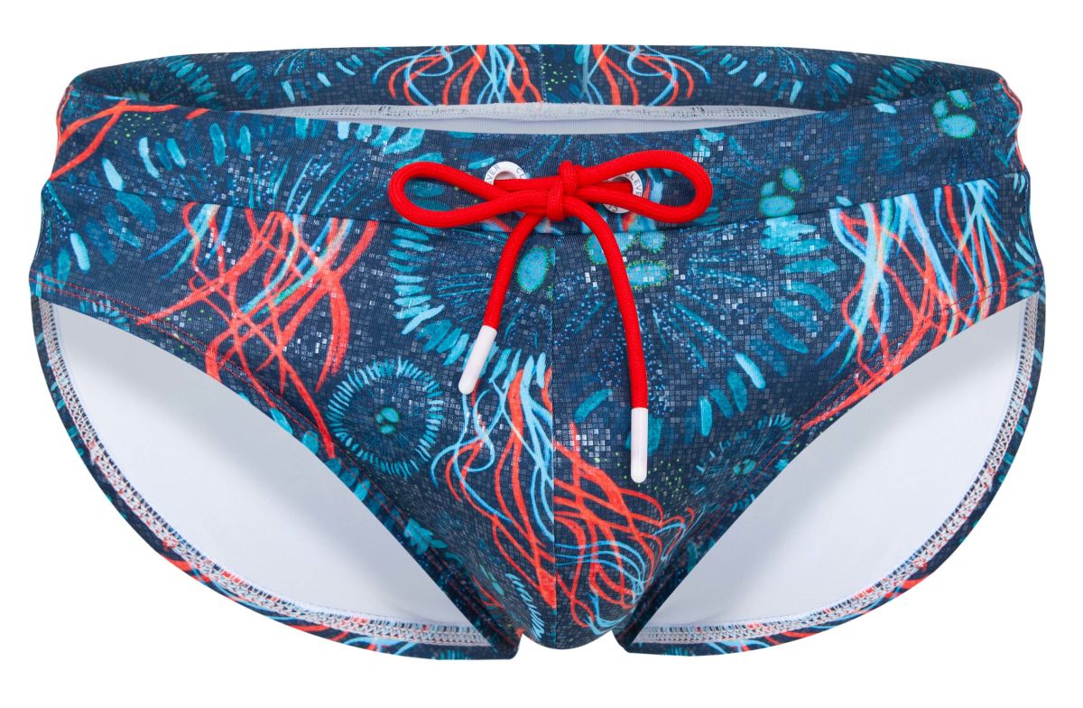 Dark blue Clever Malpelo swim brief by CITYBOYZ★USA featuring a snug fit and stylish design for men's swimwear.