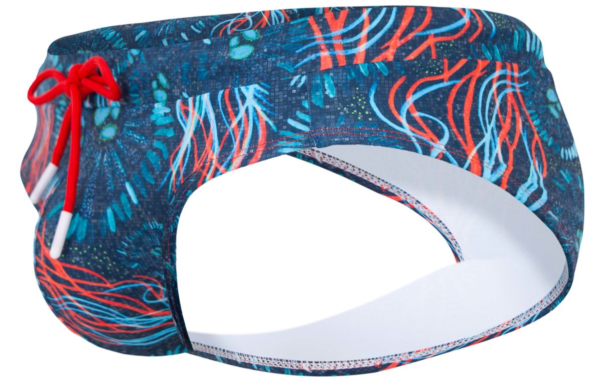 Dark blue Clever Malpelo swim brief by CITYBOYZ★USA, featuring a sleek, fitted design for men’s swimwear.
