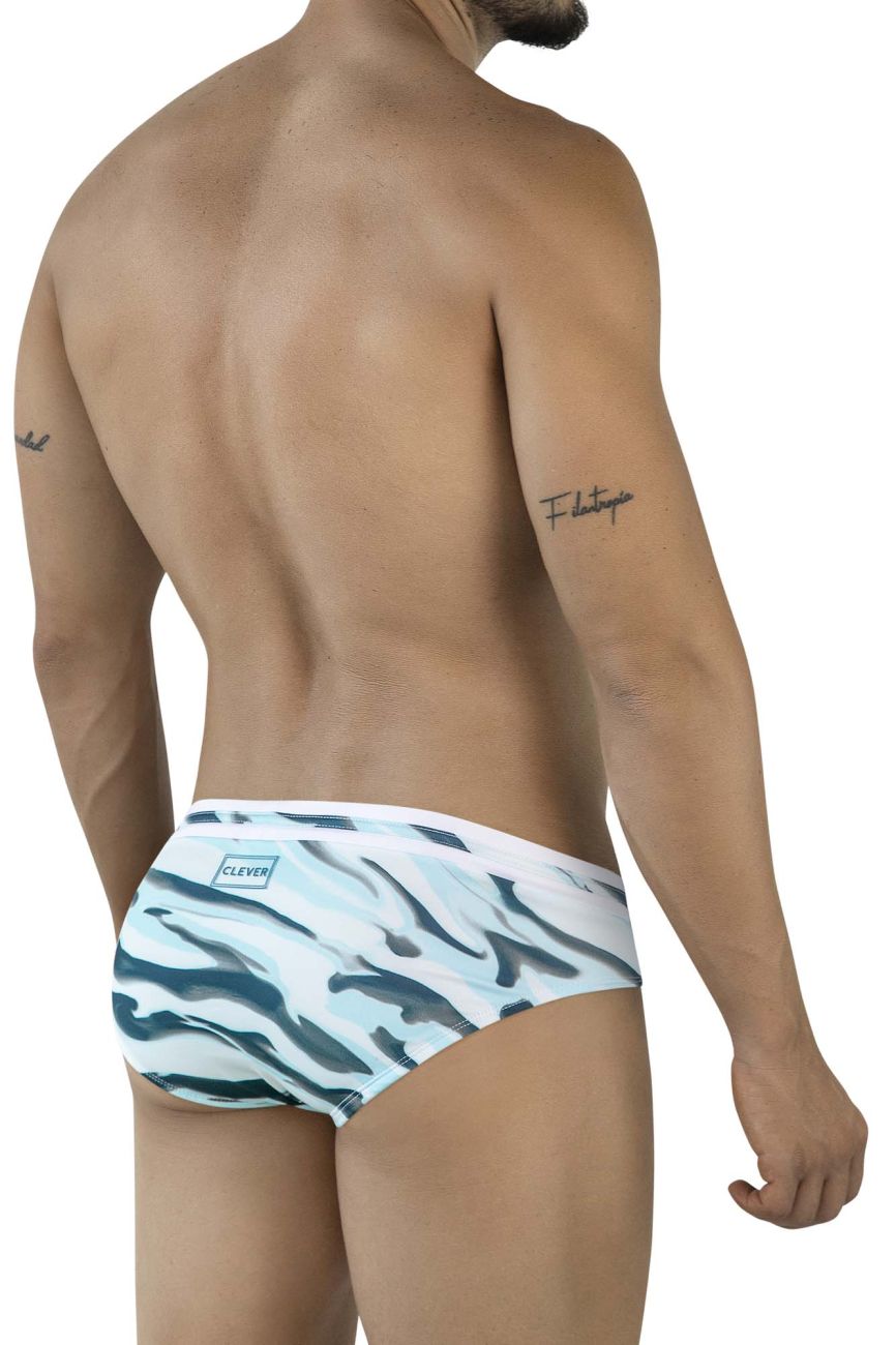 Blue Clever Baru swim brief by CITYBOYZ★USA featuring a sleek design and comfortable fit, suitable for swimming and beachwear.