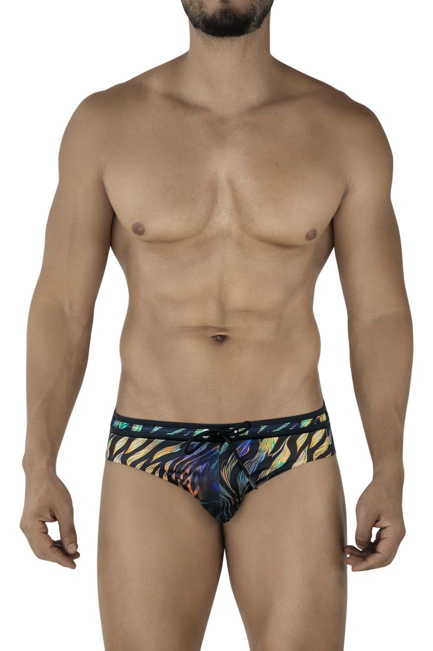 Black Clever Tumaco swim brief by CITYBOYZ★USA, featuring a snug fit and sleek design for pool or beach wear.