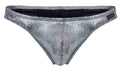 Black Clever Sparkles Swim Thong by CITYBOYZ★USA, showing the sleek design and minimal coverage on a plain background.