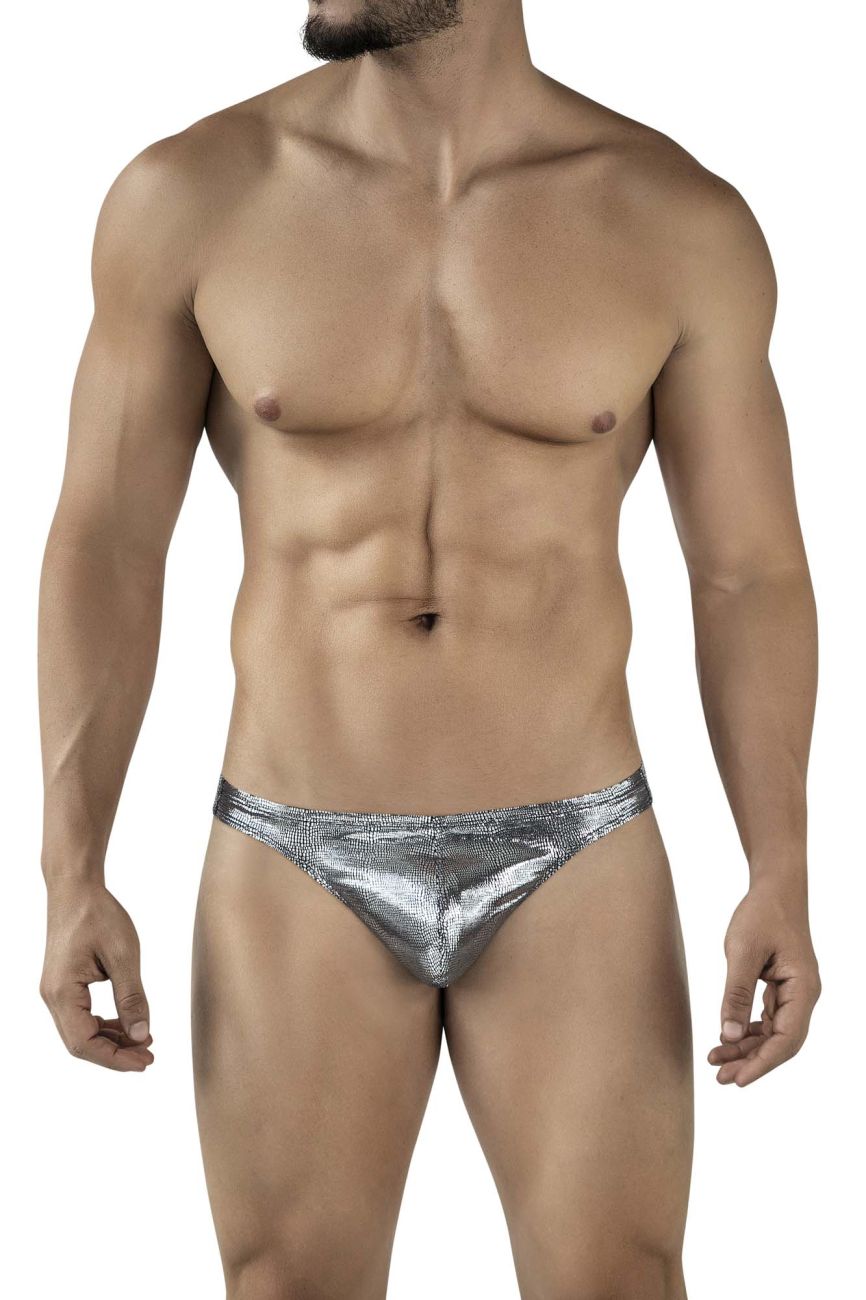 Black Clever Sparkles Swim Thong by CITYBOYZ★USA, featuring sleek design and minimal coverage for swimwear.