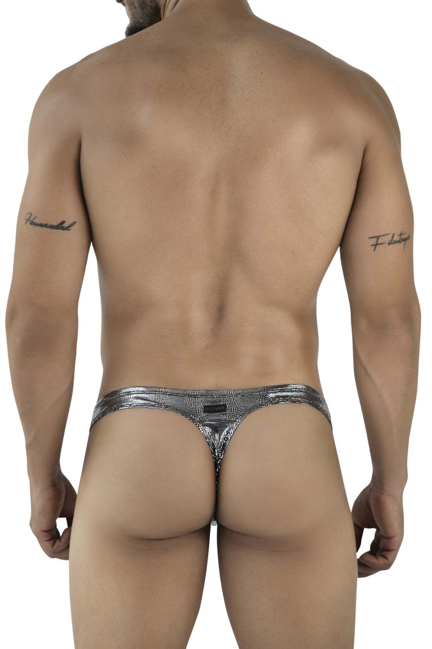 Black Clever Sparkles Swim Thong by CITYBOYZ★USA, featuring sleek design and minimal coverage, suitable for swimwear or beachwear.