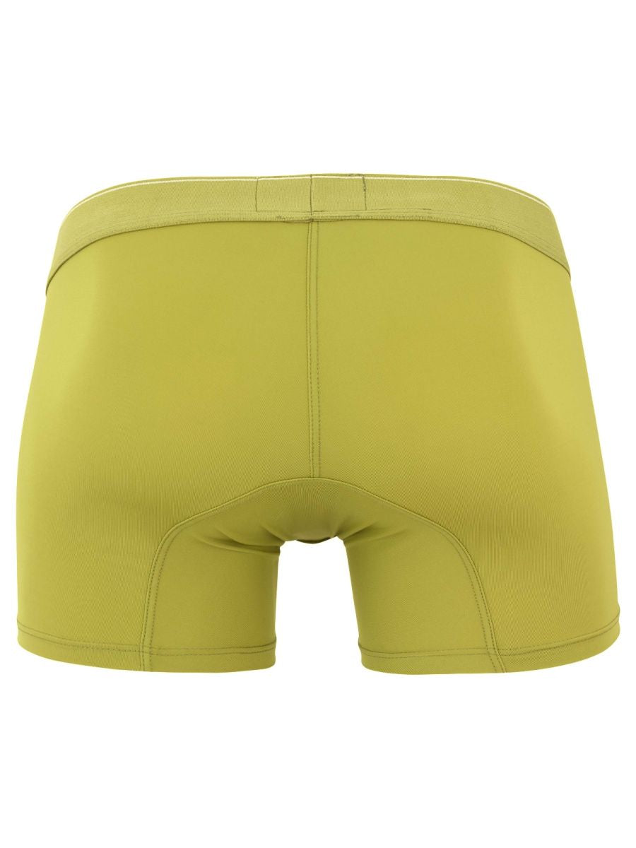 Green Clever Atenea Boxer Brief by CITYBOYZ★USA, close-up of comfortable, fitted men's boxer briefs with waistband detail.