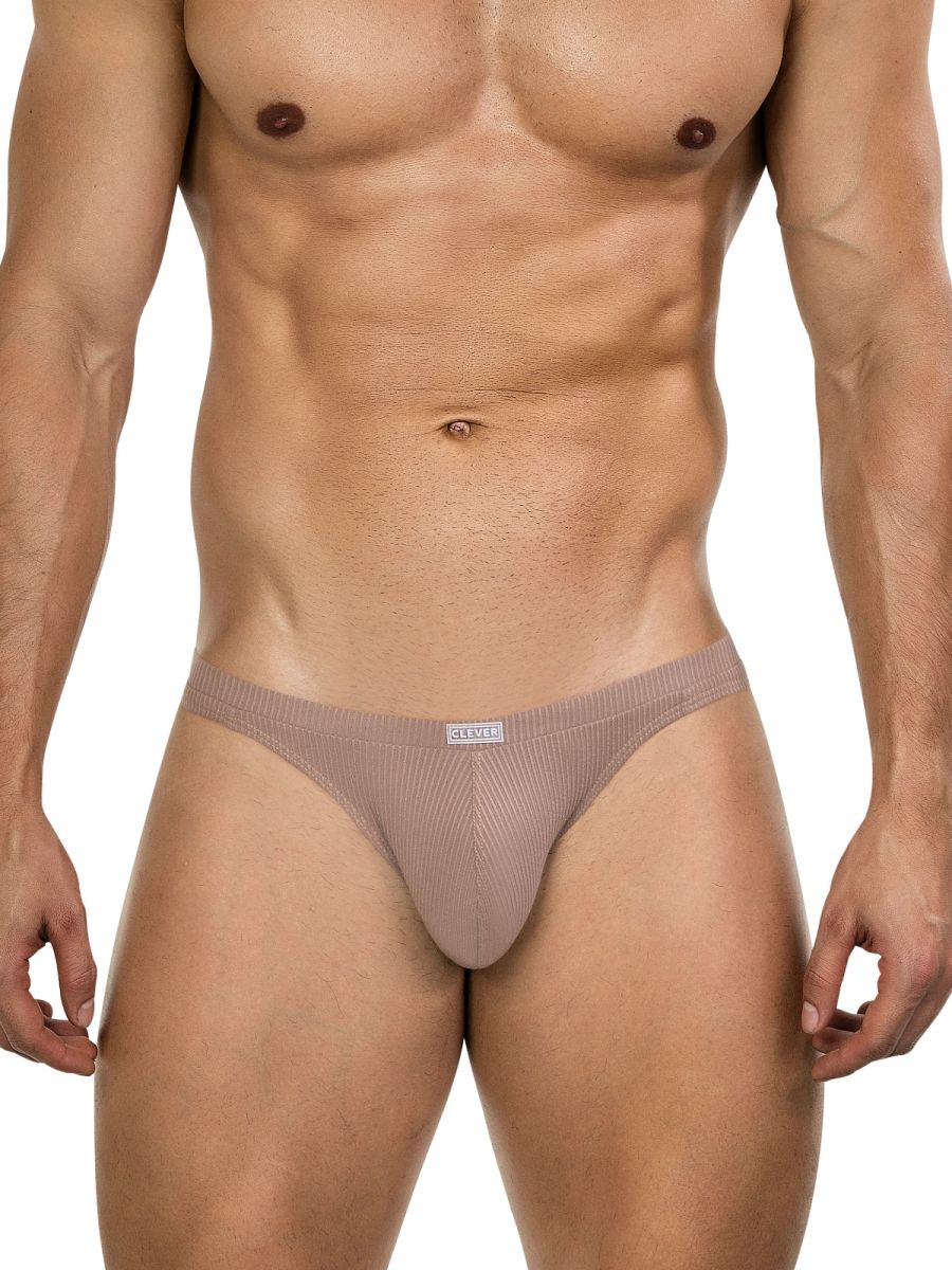 Sand-colored Clever Apolo Bikini by CITYBOYZ★USA featuring a stylish bikini top and bottom on a flat lay.