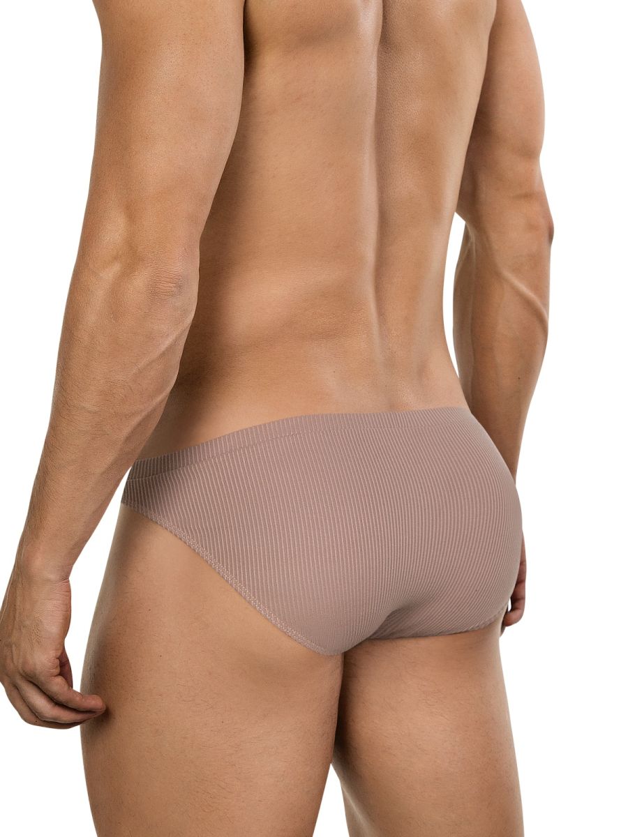 Sand-colored Clever Apolo men's bikini underwear by CITYBOYZ★USA, showcasing a sleek, comfortable bikini style on a model.