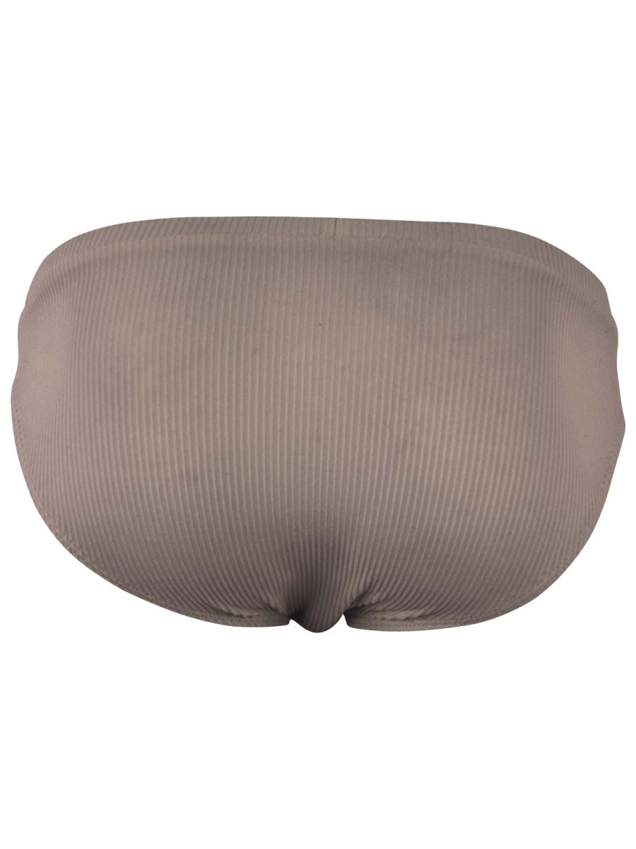 Clever Apolo Bikini by CITYBOYZ★USA in sandy beige, featuring a stylish bikini top and bottom on a plain background.